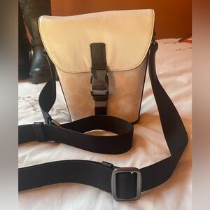 Coach small flap crossbody in color block signature canvas